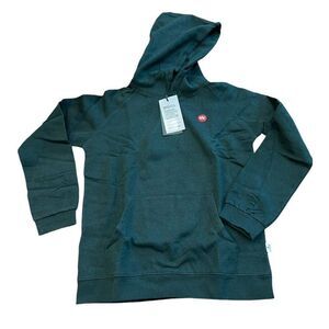 Youth Boys Size 11-12 Jade Green Hooded Sweatshirt Pullover Recycled Cotton NWT